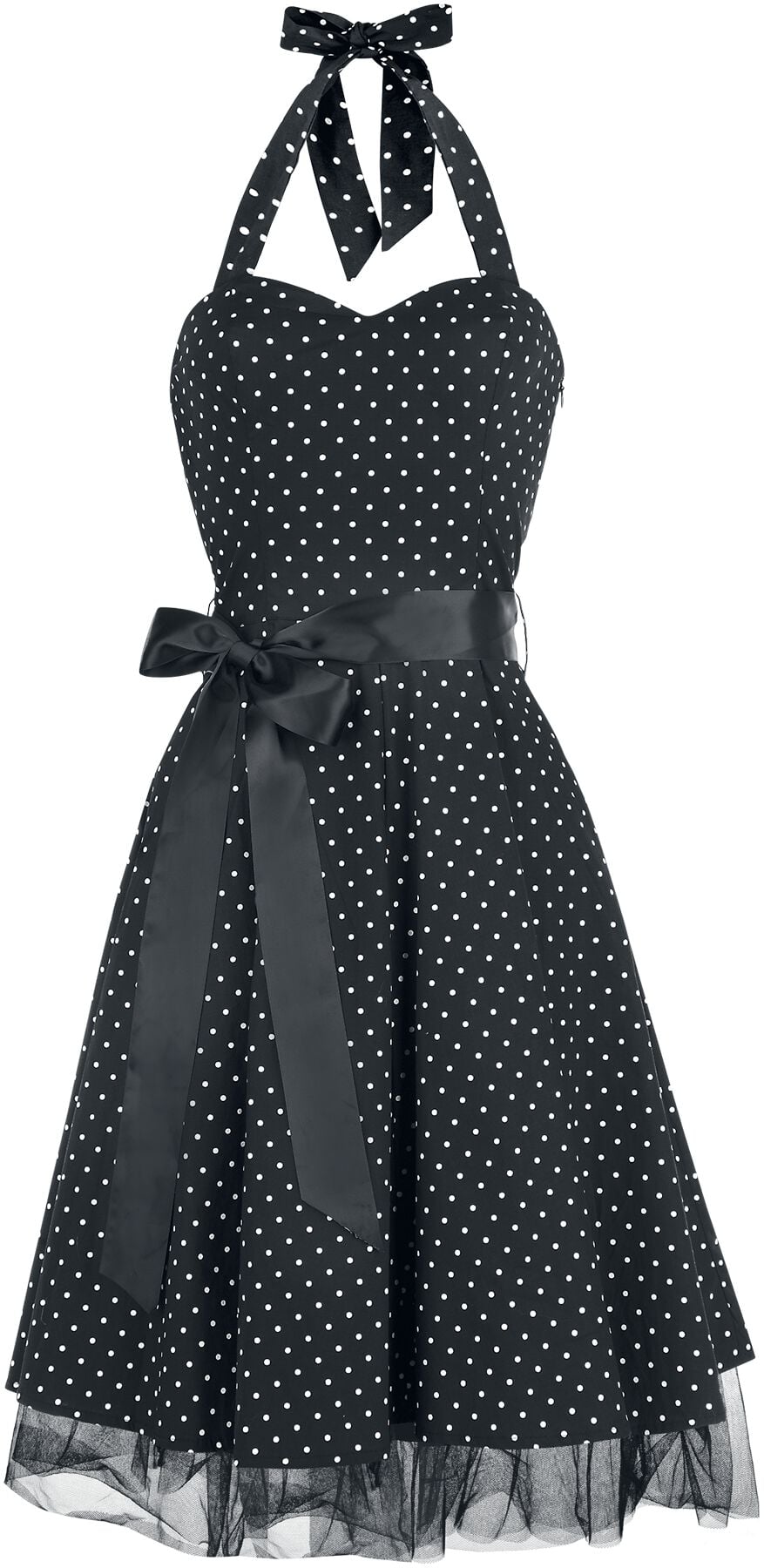Robe mi-longue Rockabilly de H&R London - Robe Small Dot - S à 5XL - pour Femme - noir - H&R London