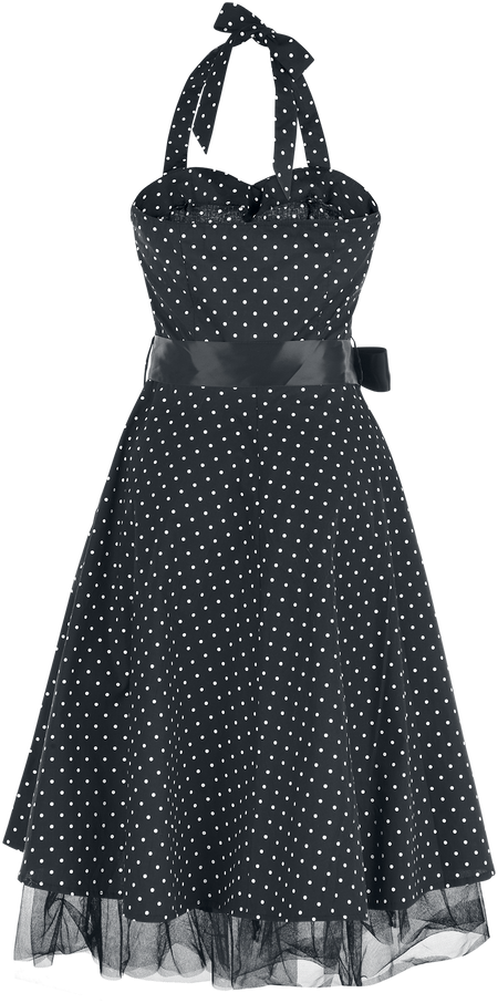Robe mi-longue Rockabilly de H&R London - Robe Small Dot - S à 5XL - pour Femme - noir - H&R London - View 2