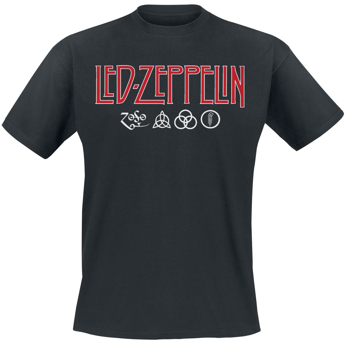 T-Shirt Manches courtes  de Led Zeppelin - Logo & Symbols - S à XXL - pour Homme - noir - Led Zeppelin