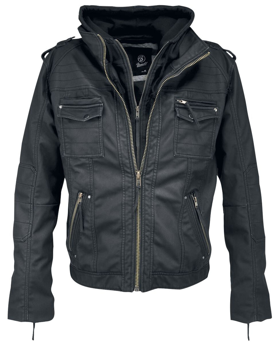 Veste en imitation cuir  de Brandit - Black Rock - S à XXL - pour Homme - noir - Brandit