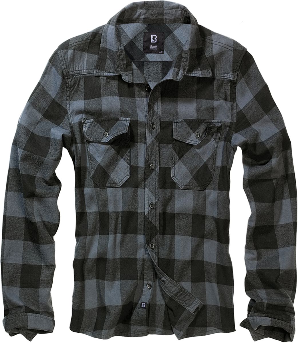 Chemise en flanelle  de Brandit - Chemise À Carreaux - S à 7XL - pour Homme - noir/gris - Brandit