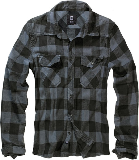 Chemise en flanelle  de Brandit - Chemise À Carreaux - S à 7XL - pour Homme - noir/gris - Brandit