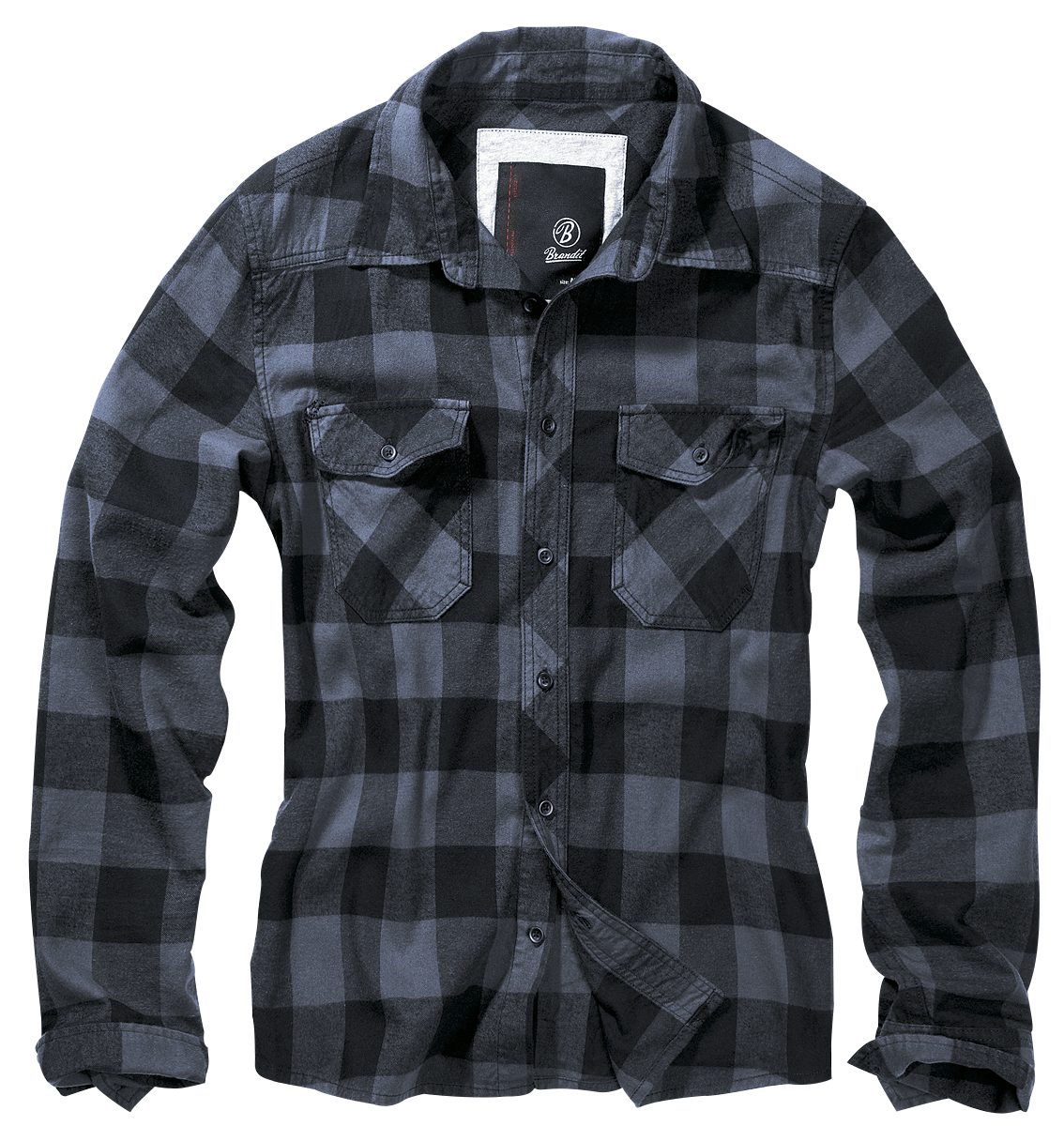 Chemise en flanelle  de Brandit - Chemise À Carreaux - S à 7XL - pour Homme - noir/gris - Brandit - View 2