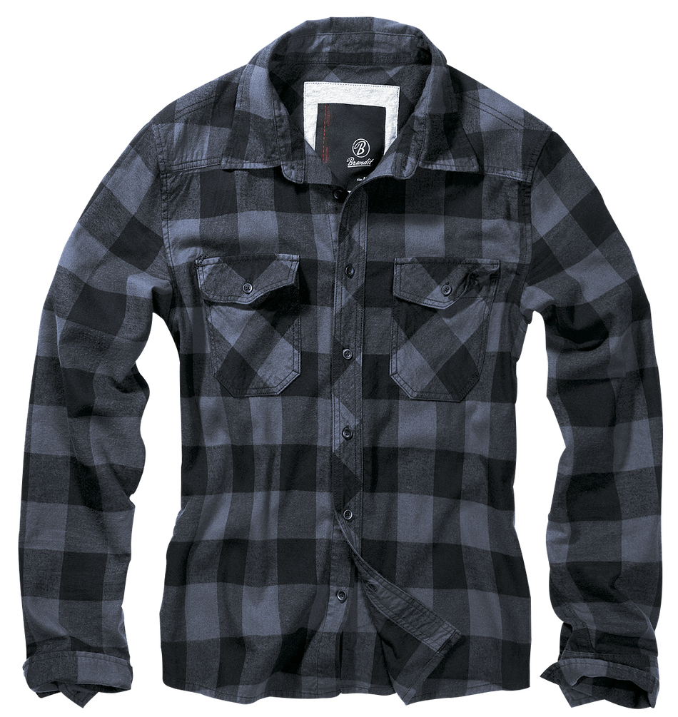 Chemise en flanelle  de Brandit - Chemise À Carreaux - S à 7XL - pour Homme - noir/gris - Brandit - View 2