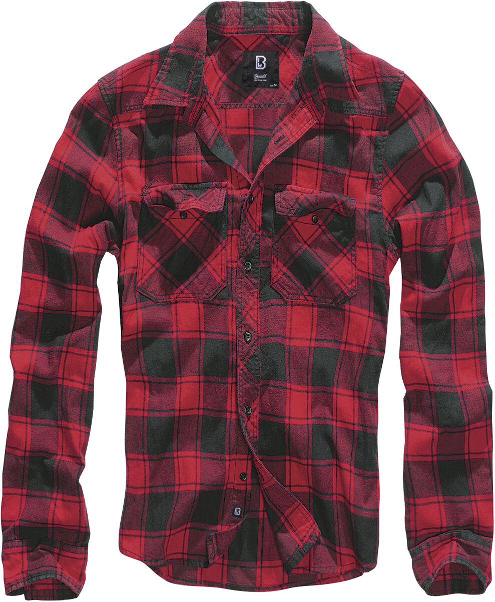 Chemise en flanelle  de Brandit - Chemise À Carreaux - S à 7XL - pour Homme - rouge/noir - Brandit