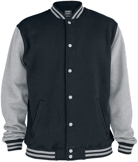 Veste Varsity Rockabilly de Urban Classics - Veste Américaine Bicolore - S à 3XL - pour Homme - noir/gris - Urban Classics