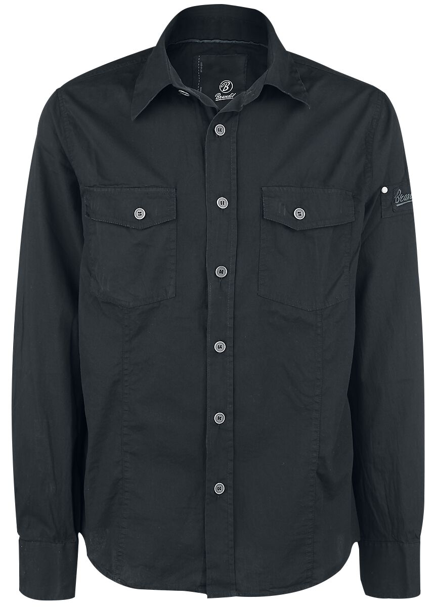 Chemise manches longues  de Brandit - Chemise Cintrée - S à 3XL - pour Homme - noir - Brandit