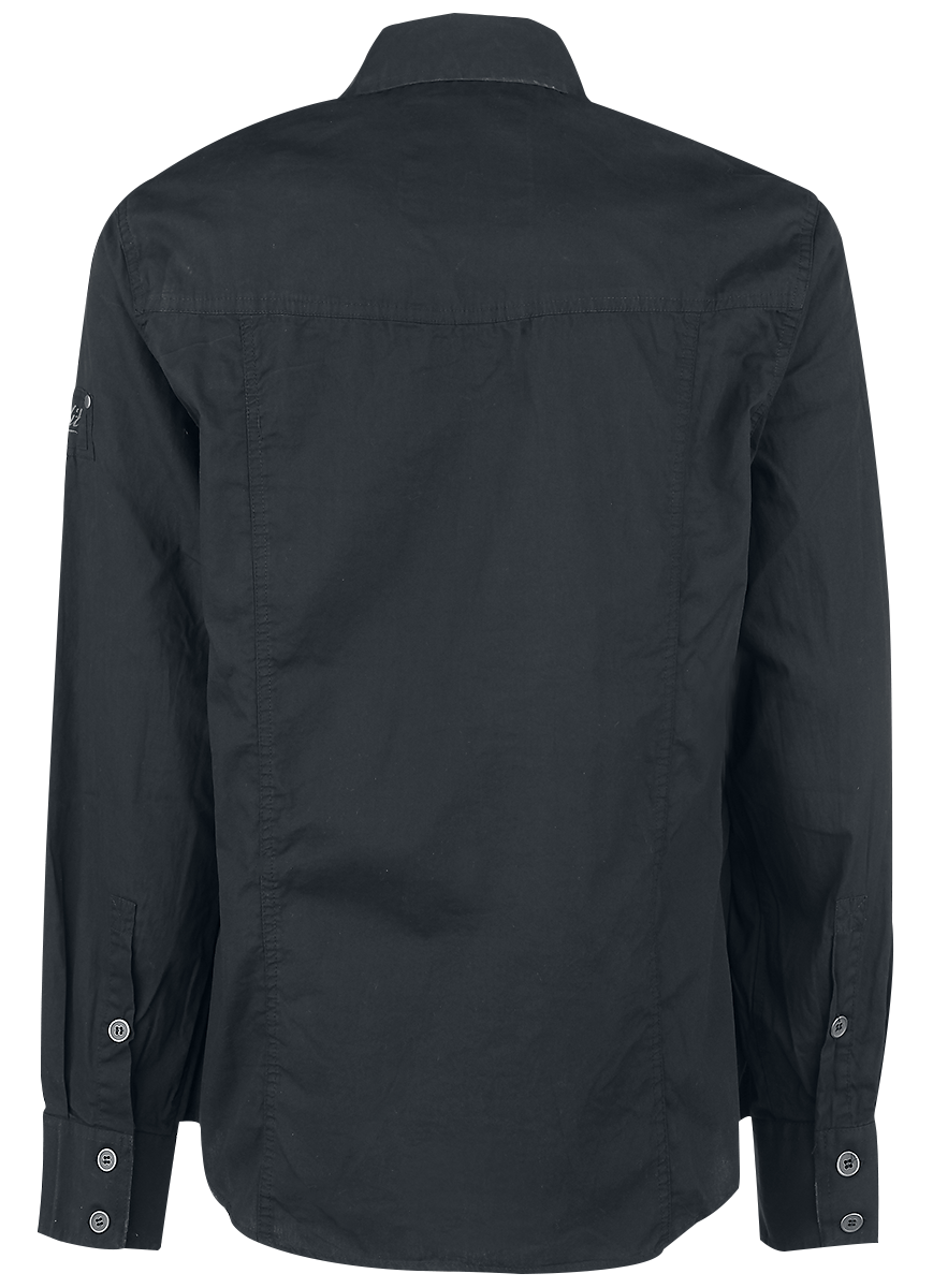 Chemise manches longues  de Brandit - Chemise Cintrée - S à 3XL - pour Homme - noir - Brandit - View 2