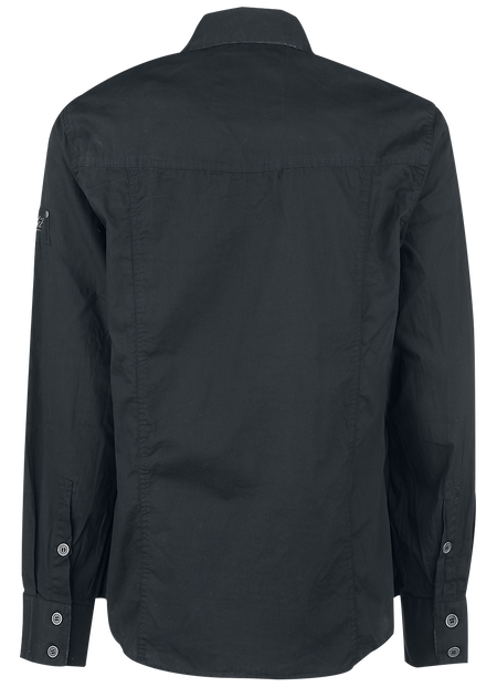 Chemise manches longues  de Brandit - Chemise Cintrée - S à 3XL - pour Homme - noir - Brandit - View 2