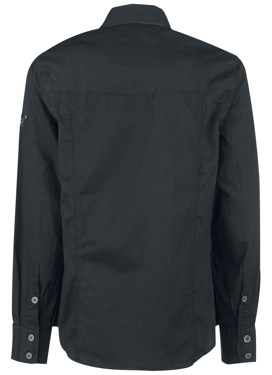 Chemise manches longues  de Brandit - Chemise Cintrée - S à 3XL - pour Homme - noir - Brandit - View 2
