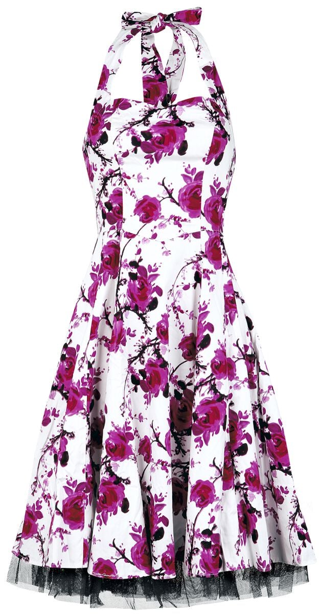 Robe mi-longue Rockabilly de H&R London - Robe Pink Floral - XS à 3XL - pour Femme - blanc/rose - H&R London