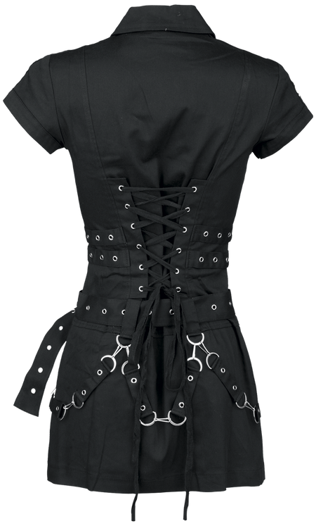Robe courte Gothic de H&R London - Robe zippée noire - XS à 3XL - pour Femme - noir - H&R London - View 2
