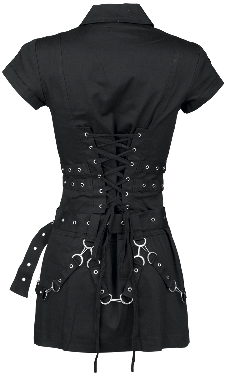 Robe courte Gothic de H&R London - Robe zippée noire - XS à 3XL - pour Femme - noir - H&R London - View 2