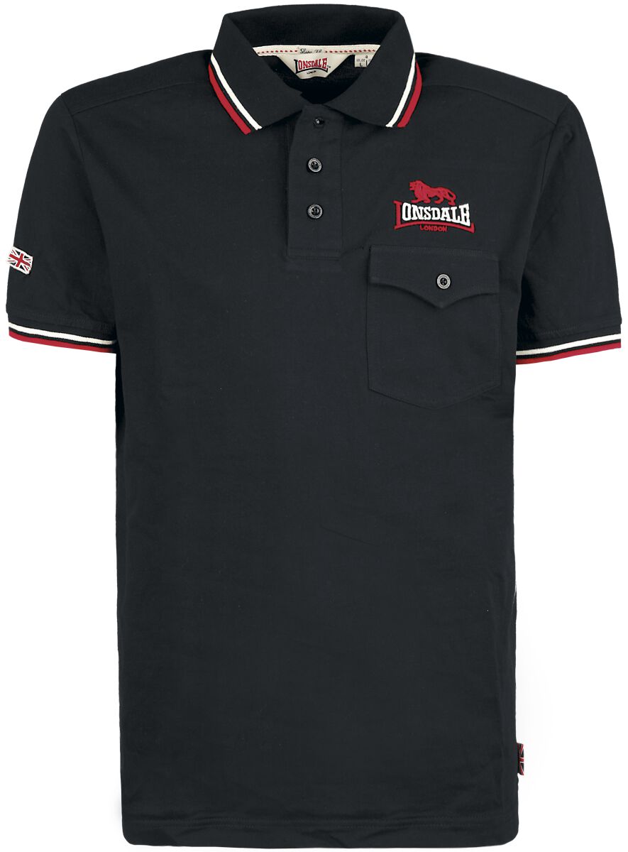 Polo Rockabilly de Lonsdale London - Lynton - M à 3XL - pour Homme - noir - Lonsdale London