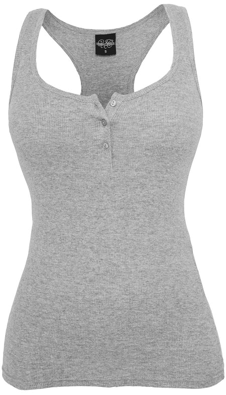 Top  de Urban Classics - Ladies Débardeur Button - XS à 5XL - pour Femme - gris - Urban Classics