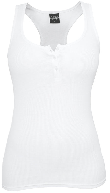 Top  de Urban Classics - Ladies Débardeur Button - XS à 5XL - pour Femme - blanc - Urban Classics