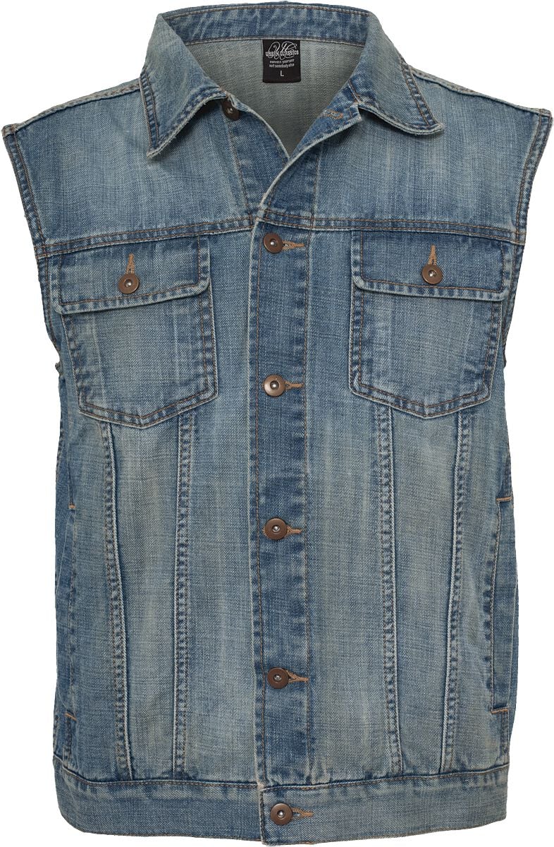 Veste  de Urban Classics - Denim Sans Manches - S à 5XL - pour Homme - bleu clair - Urban Classics