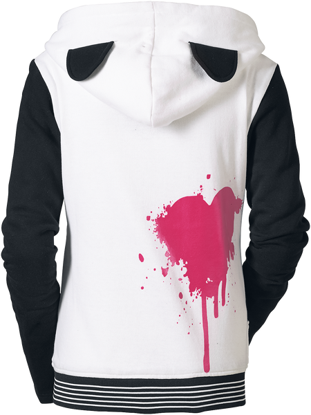 Sweat-shirt zippé à capuche  de Killer Panda - Sweat À Capuche Mase - S à XL - pour Femme - blanc/noir - Killer Panda - View 2