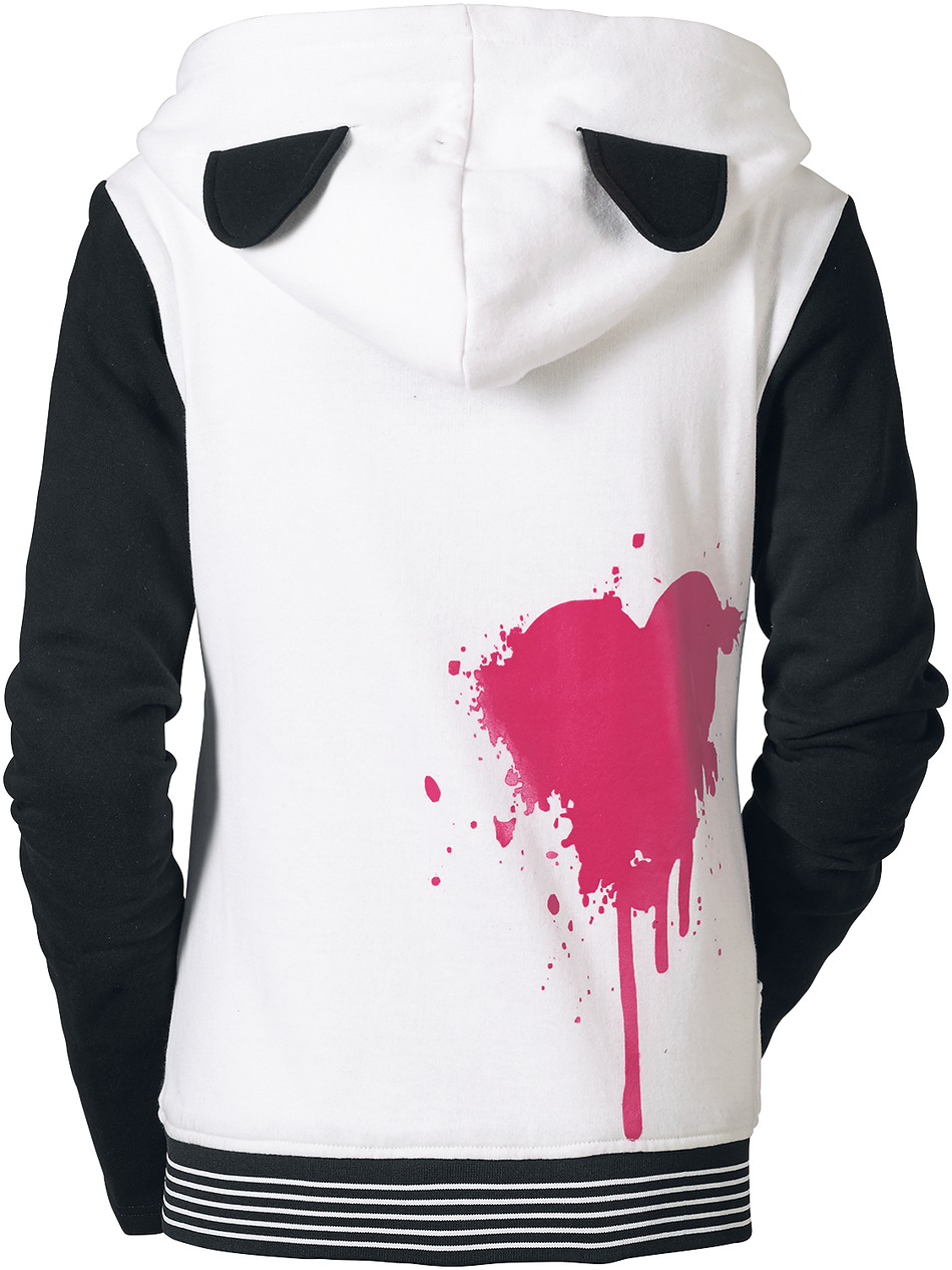 Sweat-shirt zippé à capuche  de Killer Panda - Sweat À Capuche Mase - S à XL - pour Femme - blanc/noir - Killer Panda - View 2