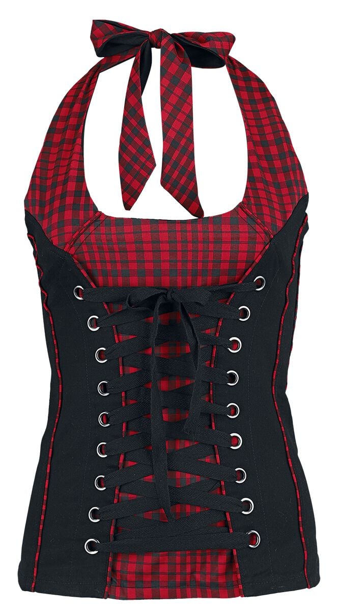 Débardeur  de Collection Spéciale EMP - Corded Chest - S à 4XL - pour Femme - noir/rouge - Collection Spéciale EMP