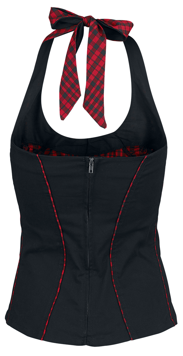 Débardeur  de Collection Spéciale EMP - Corded Chest - S à 4XL - pour Femme - noir/rouge - Collection Spéciale EMP - View 2