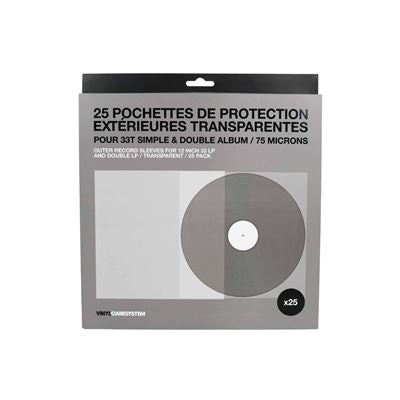 25 pochettes de protection extérieures transparentes pour disques vinyle - Front Cover