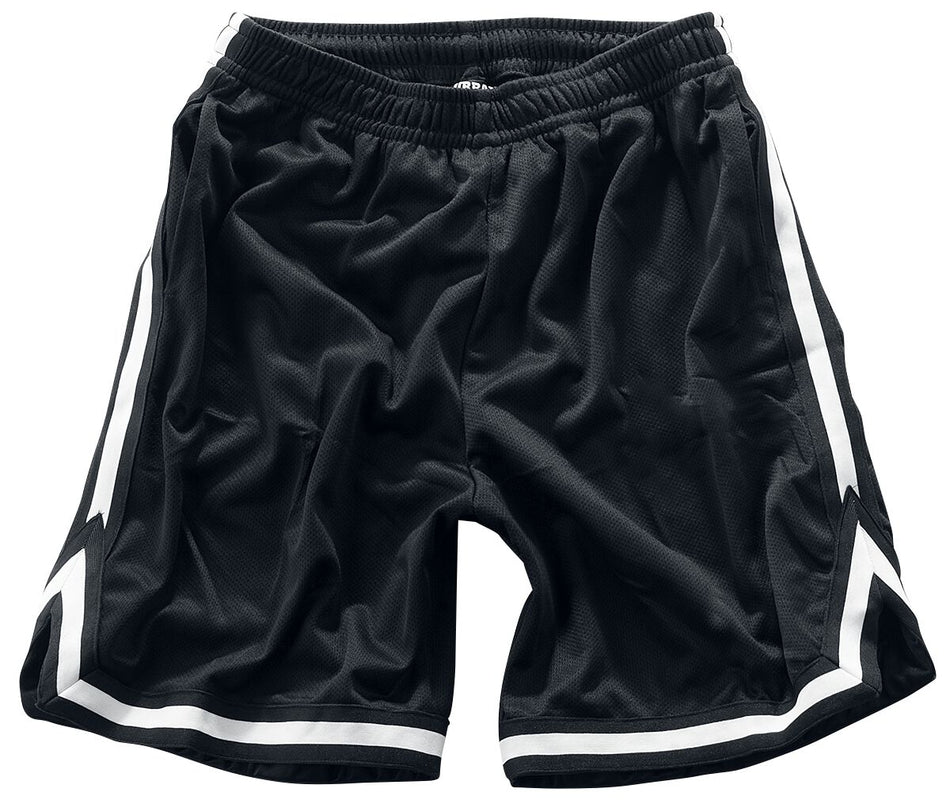 Short  de Urban Classics - Short Stripes Mesh - S à XXL - pour Homme - noir/blanc - Urban Classics