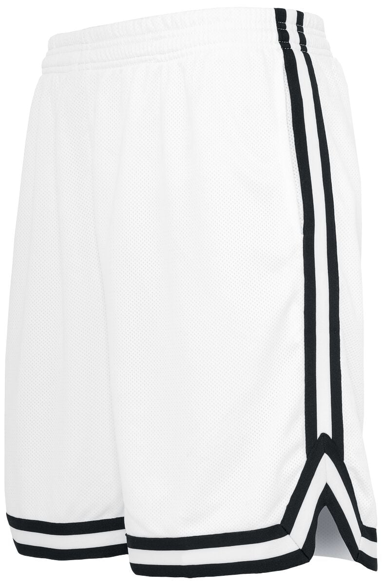 Short  de Urban Classics - Short Stripes Mesh - S à 3XL - pour Homme - blanc/noir - Urban Classics