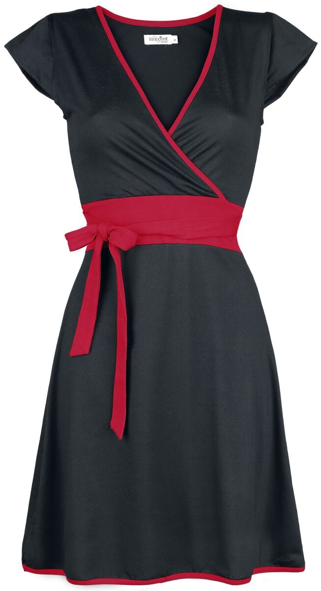 Robe courte Rockabilly de Innocent - Robe Hana - S à XL - pour Femme - noir/rouge - innocent