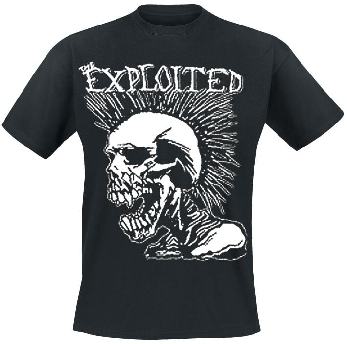 T-Shirt Manches courtes  de The Exploited - Mohican Skull - S à XXL - pour Homme - noir - The Exploited