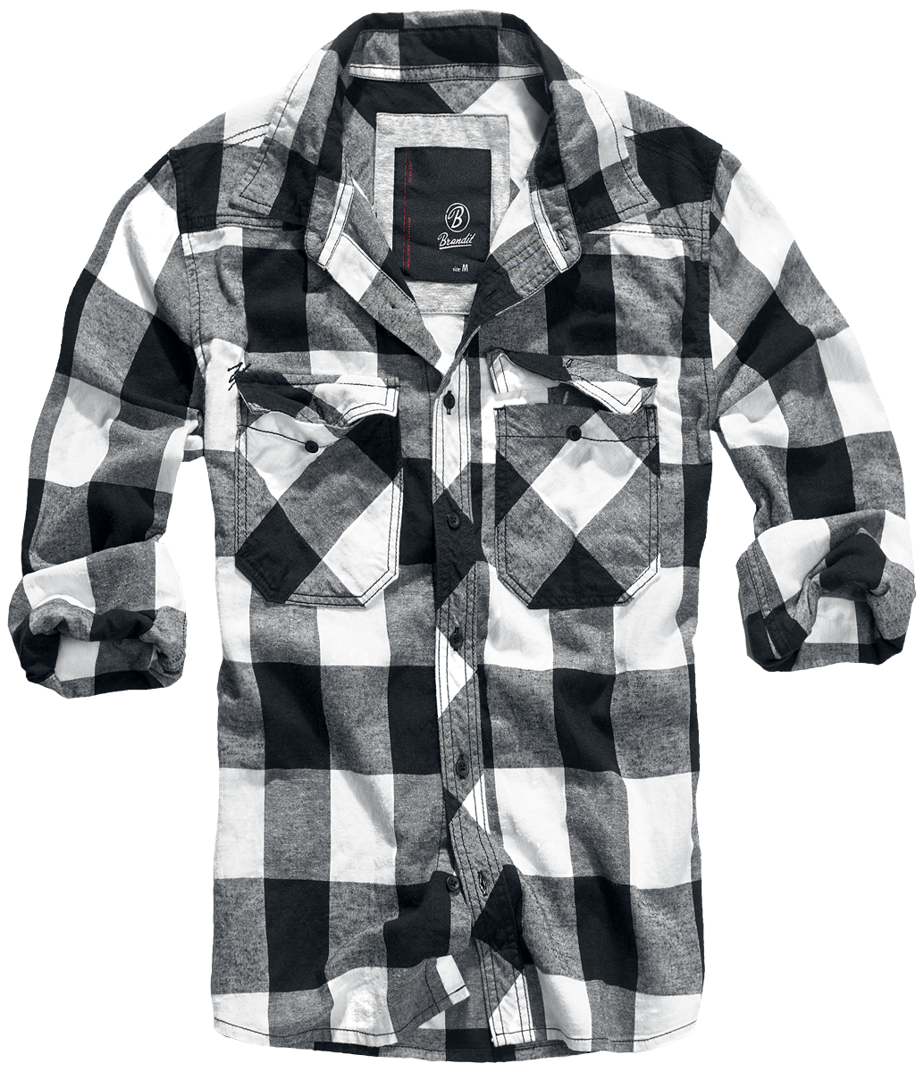 Chemise en flanelle  de Brandit - Chemise À Carreaux - S à 7XL - pour Homme - noir/blanc - Brandit - View 2