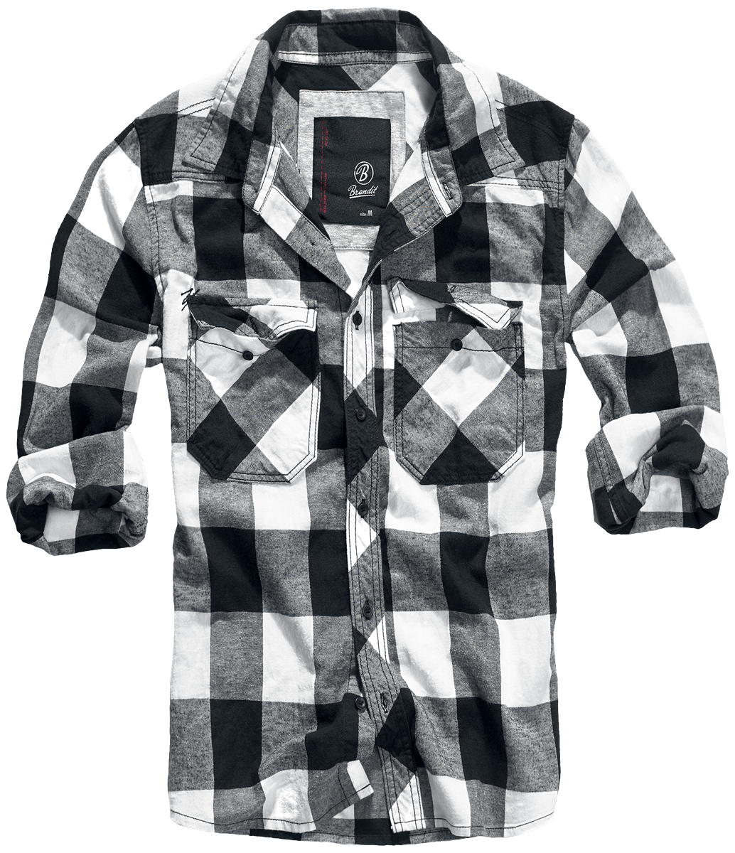 Chemise en flanelle  de Brandit - Chemise À Carreaux - S à 7XL - pour Homme - noir/blanc - Brandit - View 2