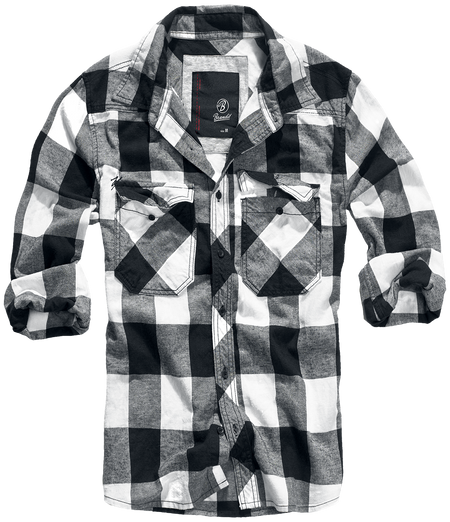 Chemise en flanelle  de Brandit - Chemise À Carreaux - S à 7XL - pour Homme - noir/blanc - Brandit - View 2