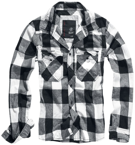 Chemise en flanelle  de Brandit - Chemise À Carreaux - S à 7XL - pour Homme - noir/blanc - Brandit