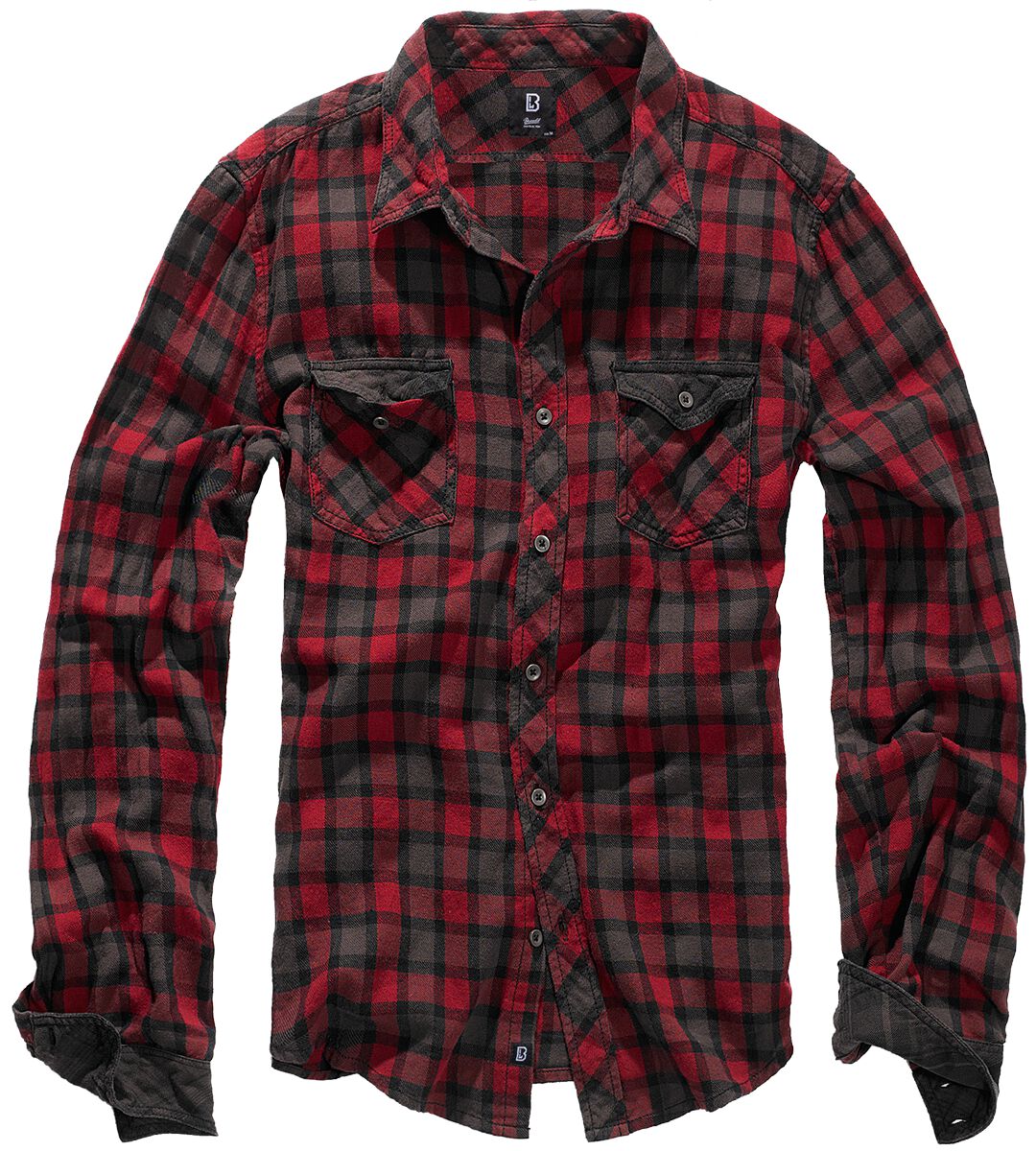 Chemise manches longues  de Brandit - Duncan - S à XXL - pour Homme - rouge/gris - Brandit