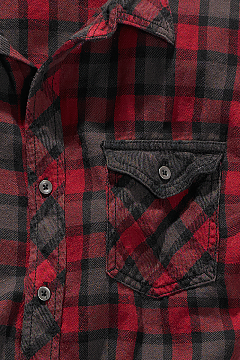 Chemise manches longues  de Brandit - Duncan - S à XXL - pour Homme - rouge/gris - Brandit - View 2