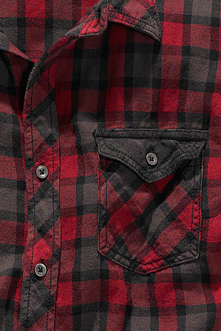 Chemise manches longues  de Brandit - Duncan - S à XXL - pour Homme - rouge/gris - Brandit - View 2