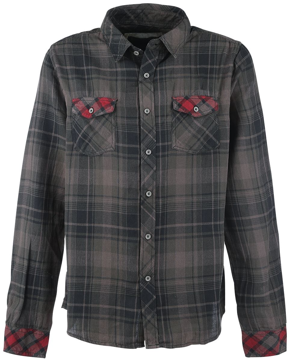 Chemise manches longues  de Brandit - Duncan - S à XXL - pour Homme - marron/noir - Brandit