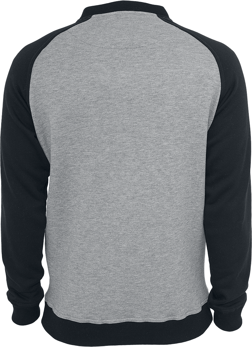 Sweat-shirt  de Urban Classics - T-shirt Raglan Col Rond - S à 5XL - pour Homme - gris/noir - Urban Classics - View 2