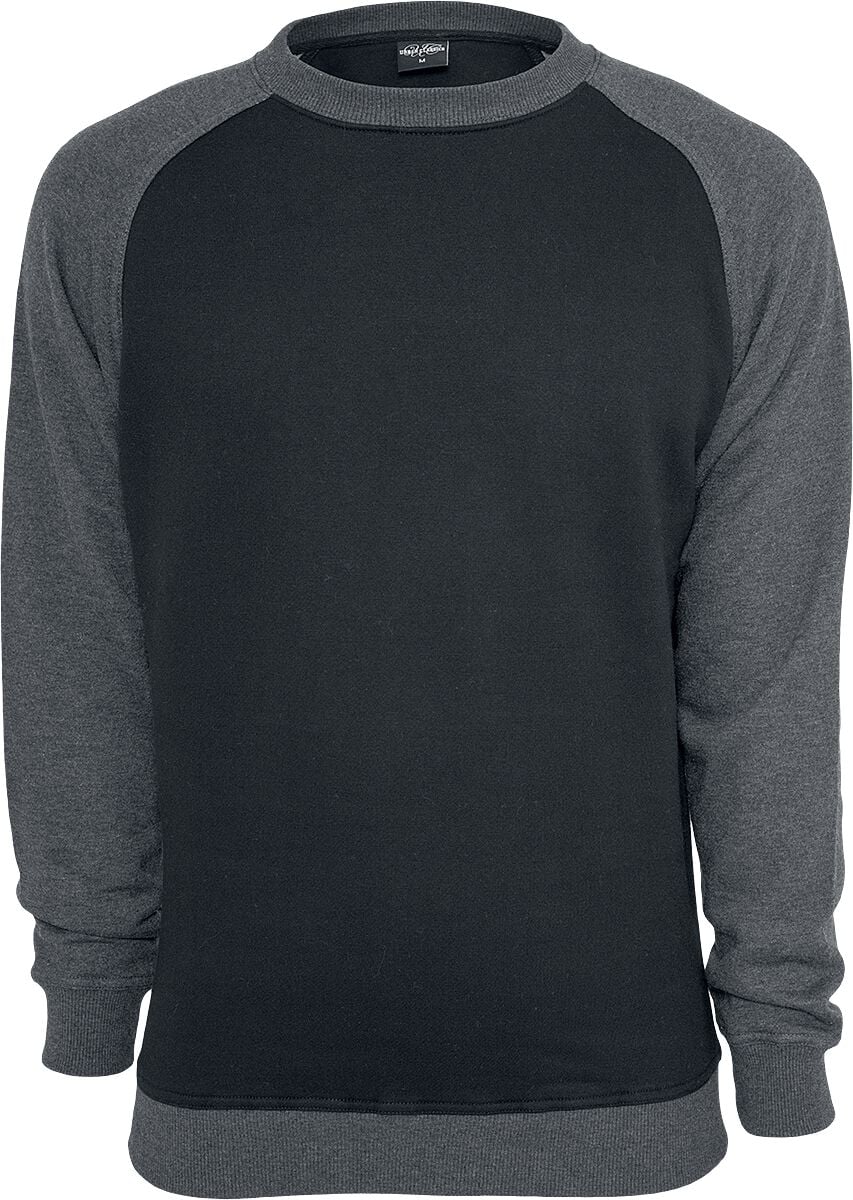 Sweat-shirt  de Urban Classics - T-shirt Raglan Col Rond - S à 5XL - pour Homme - noir/anthracite - Urban Classics