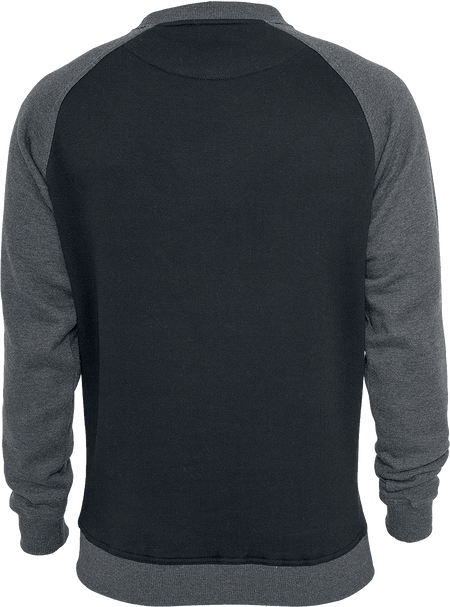 Sweat-shirt  de Urban Classics - T-shirt Raglan Col Rond - S à 5XL - pour Homme - noir/anthracite - Urban Classics - View 2