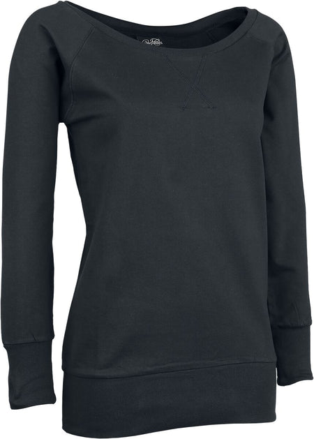 Sweat-shirt  de Urban Classics - Sweat col rond large - XS à 5XL - pour Femme - noir - Urban Classics