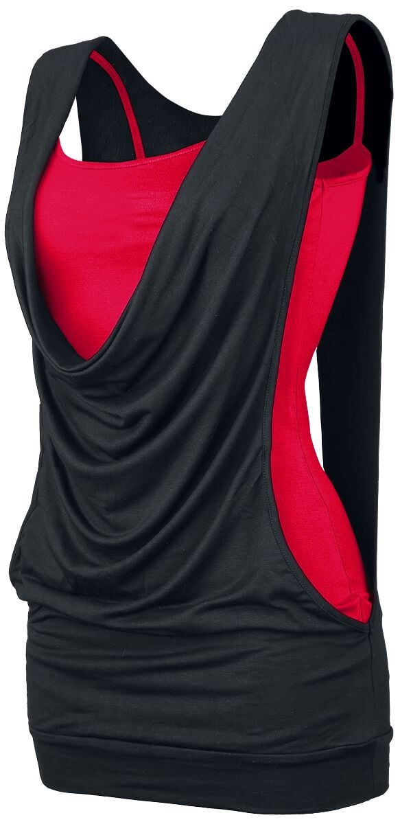 Top  de Black Premium by EMP - Double Épaisseur Ouvert - XS à 3XL - pour Femme - noir/rouge - Black Premium by EMP