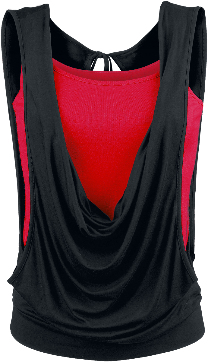 Top  de Black Premium by EMP - Double Épaisseur Ouvert - XS à 3XL - pour Femme - noir/rouge - Black Premium by EMP - View 2