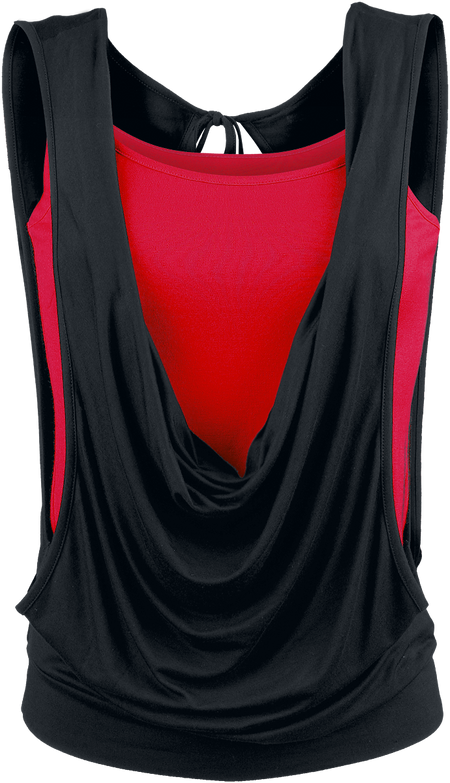 Top  de Black Premium by EMP - Double Épaisseur Ouvert - XS à 3XL - pour Femme - noir/rouge - Black Premium by EMP - View 2