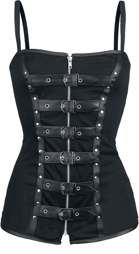 Top Gothic de Burleska - Biker - S à XL - pour Femme - noir - Burleska