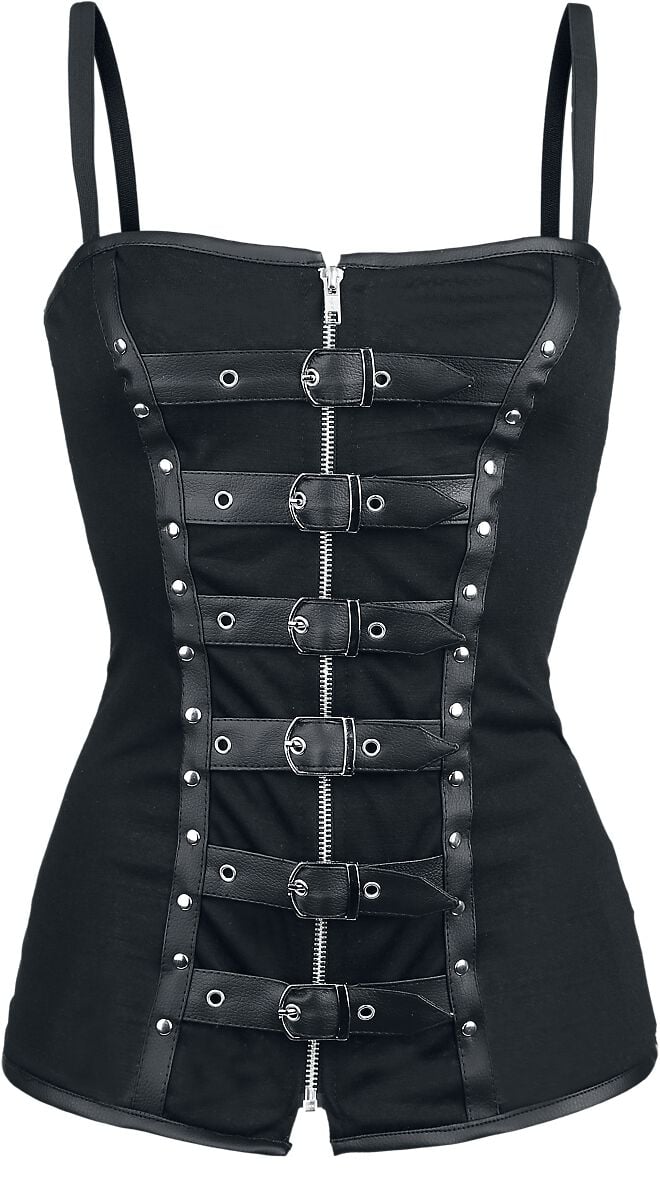 Top Gothic de Burleska - Biker - S à XL - pour Femme - noir - Burleska