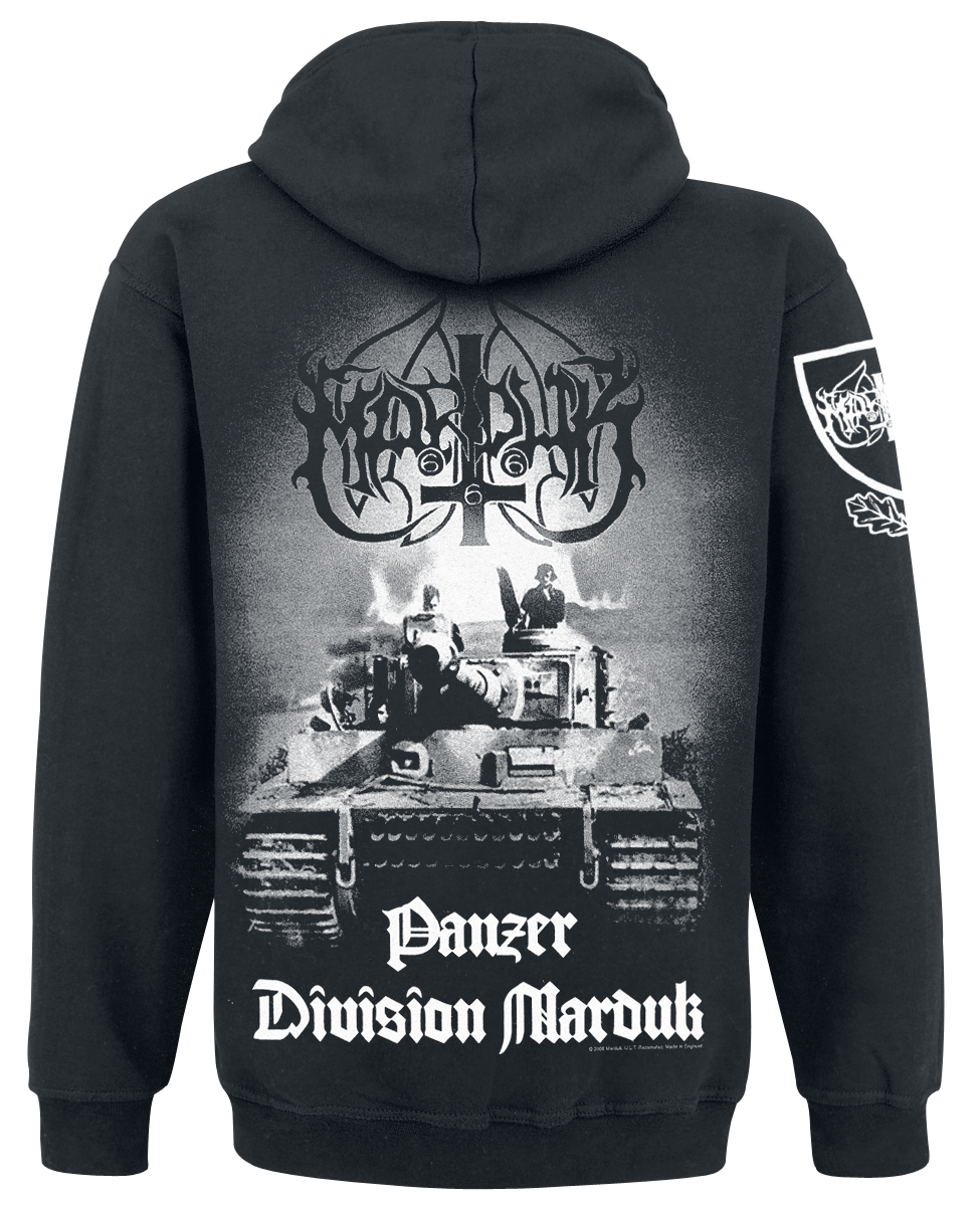 Sweat-shirt zippé à capuche  de Marduk - Panzer division - M à XXL - pour Homme - noir - Marduk - View 2
