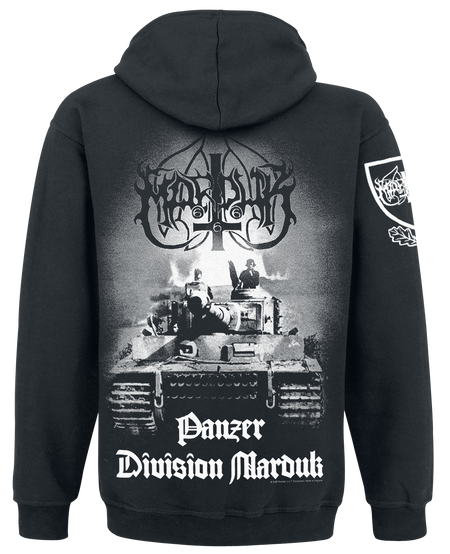 Sweat-shirt zippé à capuche  de Marduk - Panzer division - M à XXL - pour Homme - noir - Marduk - View 2