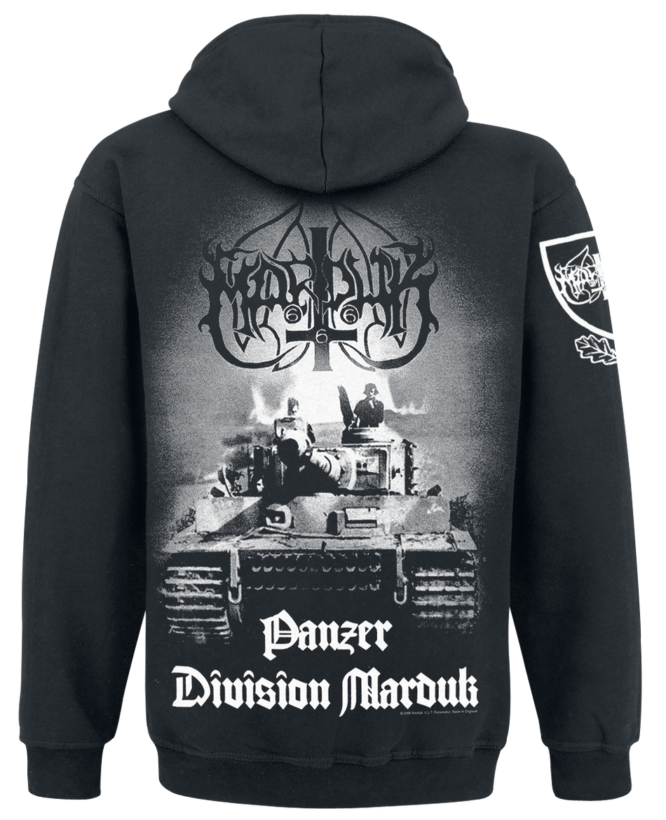 Sweat-shirt zippé à capuche  de Marduk - Panzer division - M à XXL - pour Homme - noir - Marduk - View 2